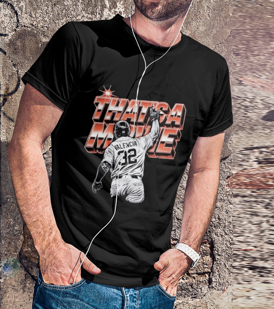 Valencia That's A Movie Baseball Iconic Pose 32 Pointing Skyward T-Shirt