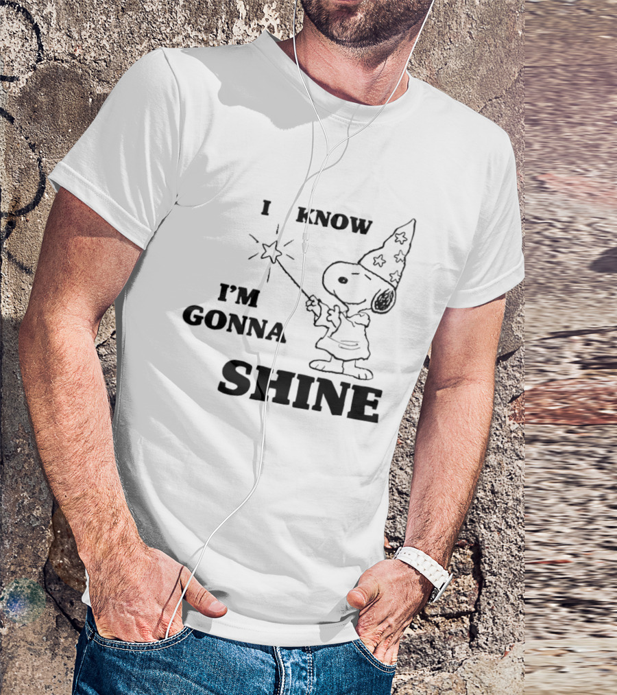 Snoopy Wizard I Know I'm Gonna Shine Magic Wand Stars T-Shirt