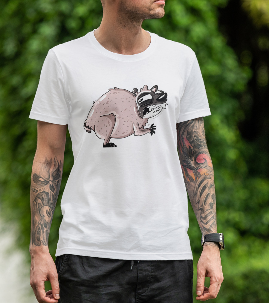 Jimothy Cartoon Raccoon Sticker T-Shirt