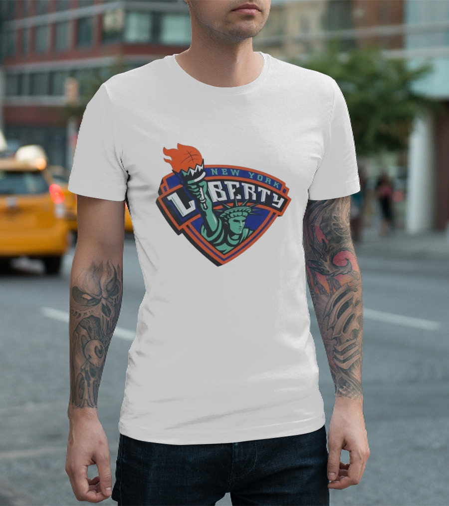 New York Liberty Statue Of Liberty Basketball Torch T-Shirt