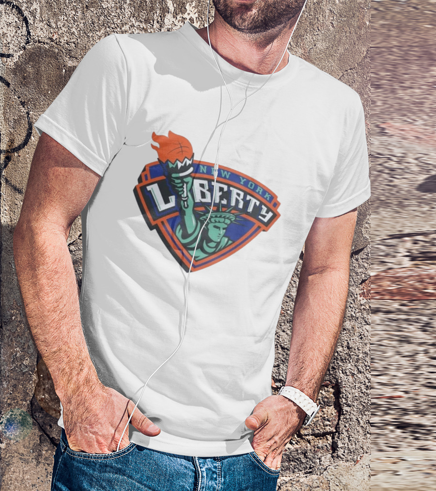New York Liberty Statue Of Liberty Basketball Torch T-Shirt