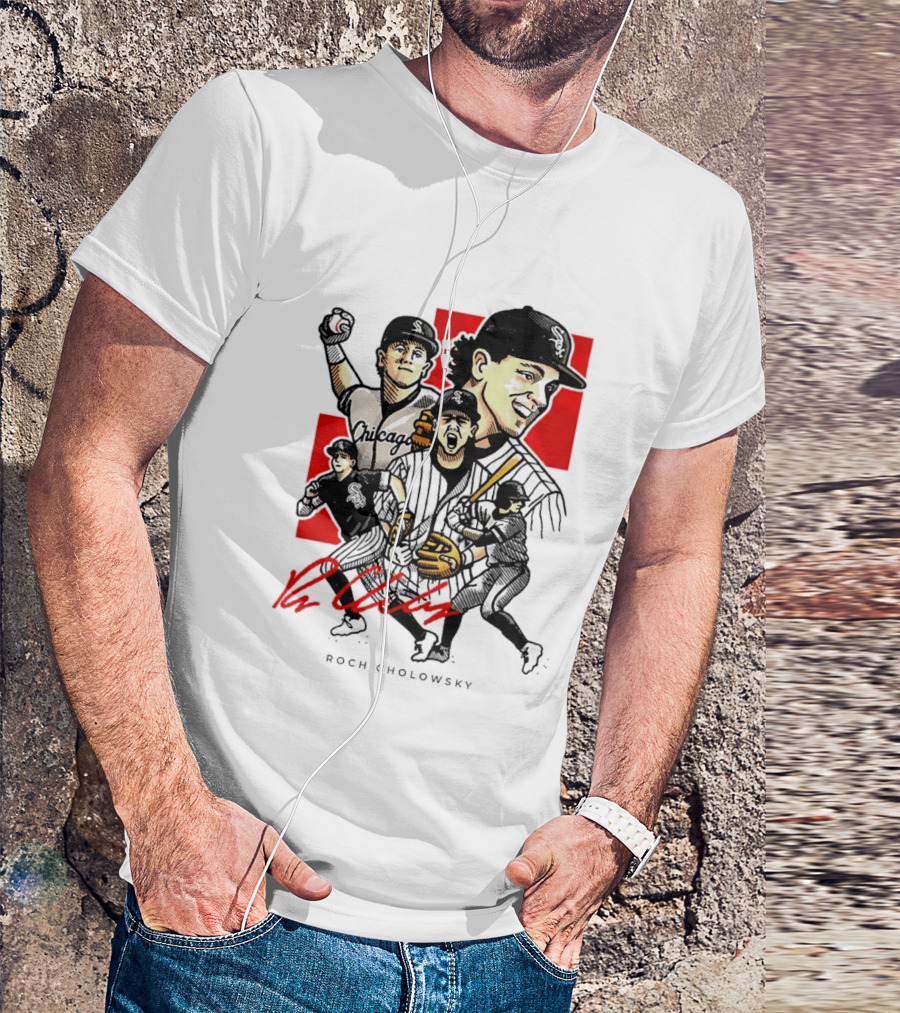 Roch Cholowsky Chicago White Sox Player Artwork Collage T-Shirt