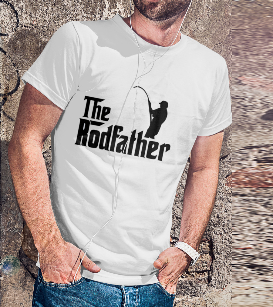 The Rodfather Fishing Parody Text And Image T-Shirt