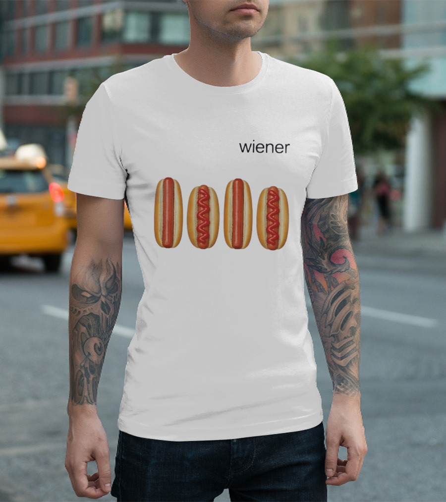 Wiener Hot Dog Ketchup Food Iconic Snack T-Shirt