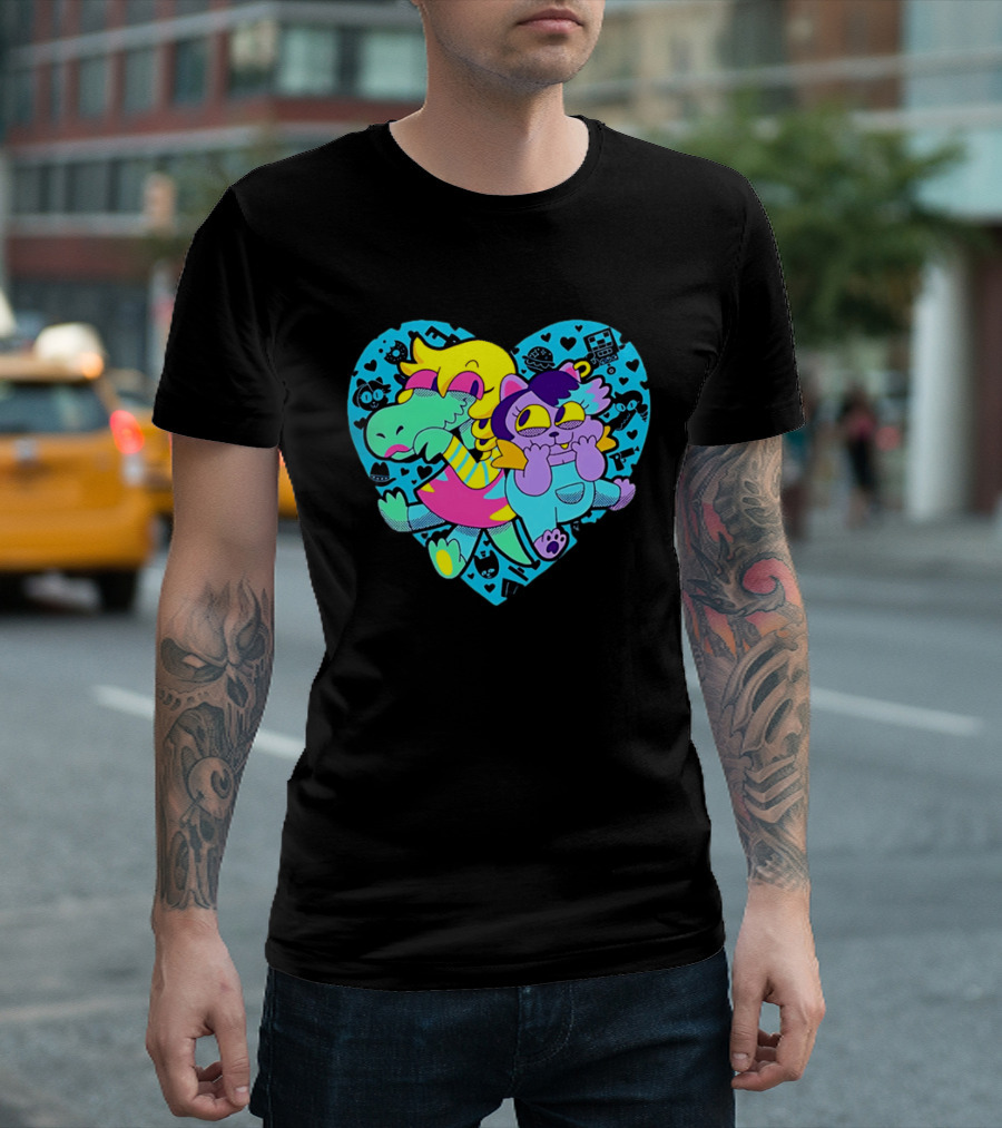 Alphys Mew Mew Heart Art Colorful Character Pair T-Shirt