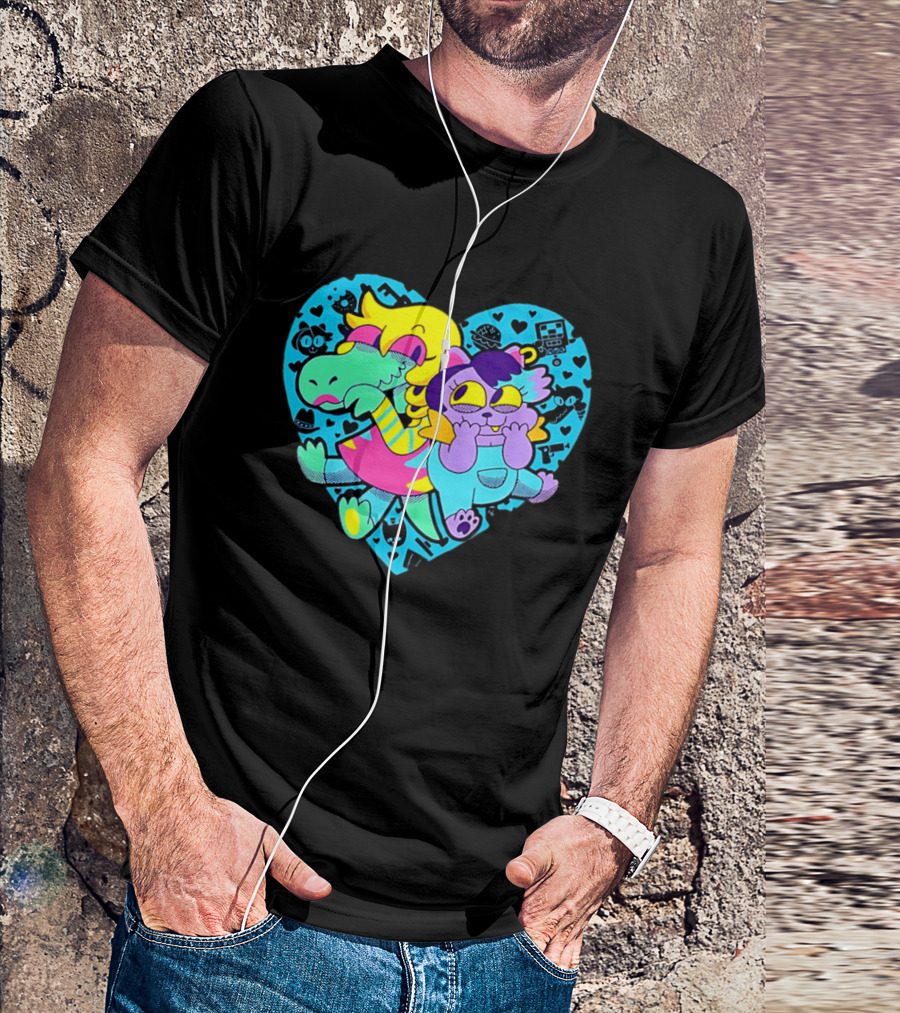 Alphys Mew Mew Heart Art Colorful Character Pair T-Shirt