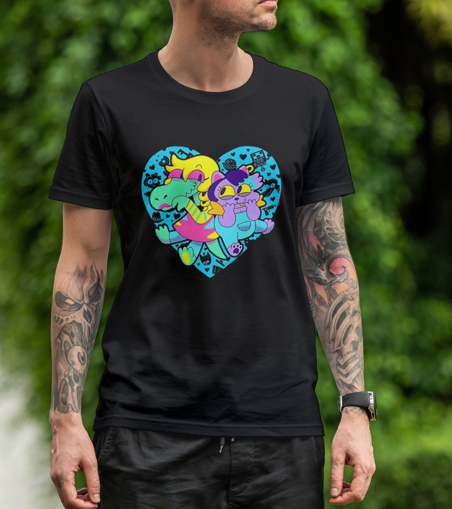 Alphys Mew Mew Heart Art Colorful Character Pair T-Shirt