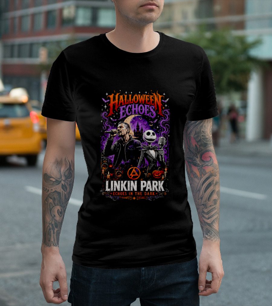 Halloween Echoes Linkin Park Echoes In The Dark Chester Bennington Jack Skellington T-Shirt
