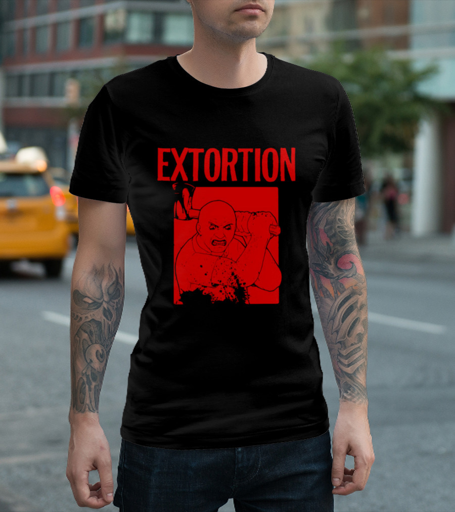 EXTORTION Self Titled Album Cover Art Distorted Face T-Shirt