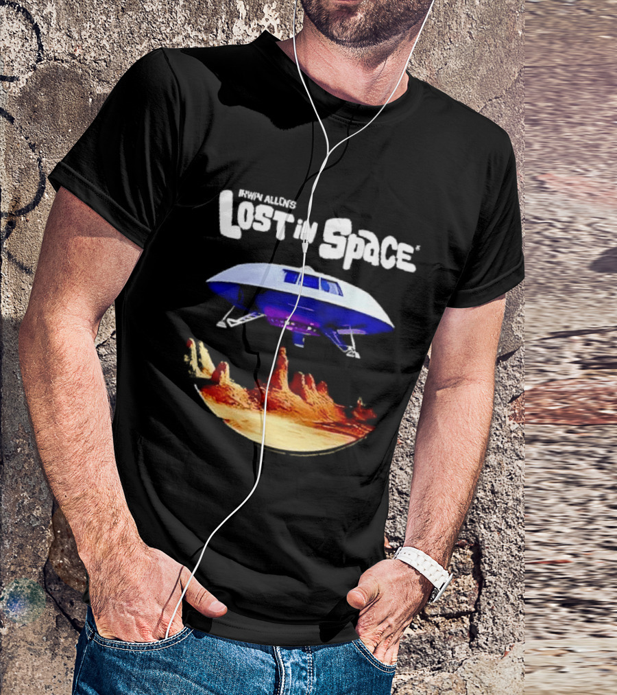 Irwin Allen's Lost In Space Sci Fi Spaceship Over Alien Terrain T-Shirt