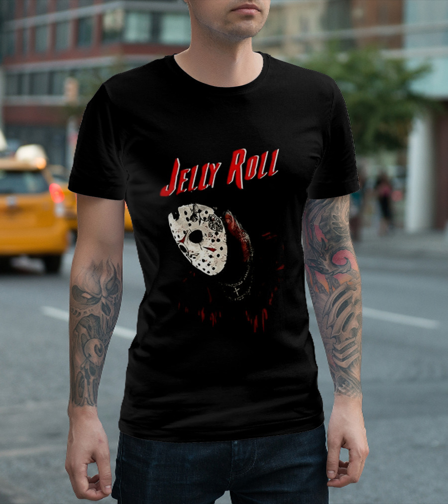 Jelly Roll Horror Mask Halloween T-Shirt