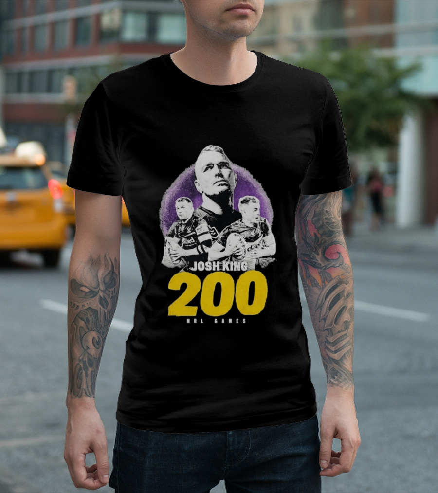 Josh King 200 NRL Games Melbourne Rugby Milestone Celebration T-Shirt