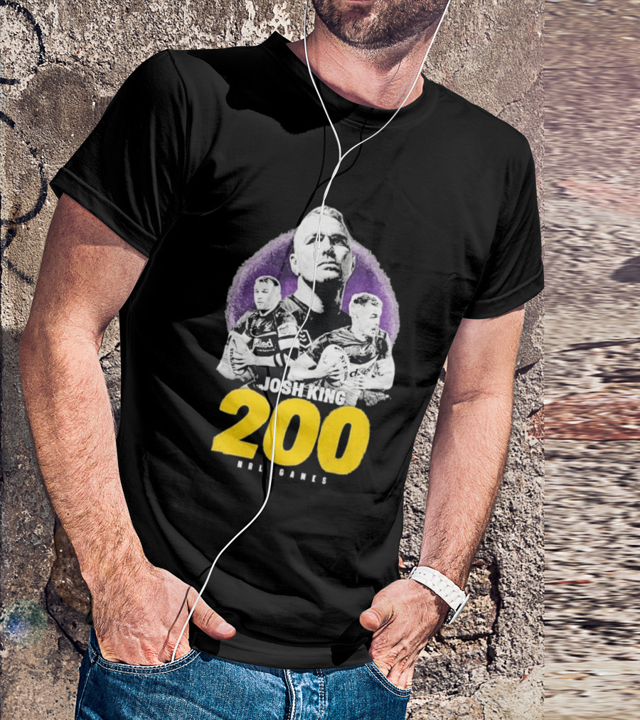 Josh King 200 NRL Games Melbourne Rugby Milestone Celebration T-Shirt