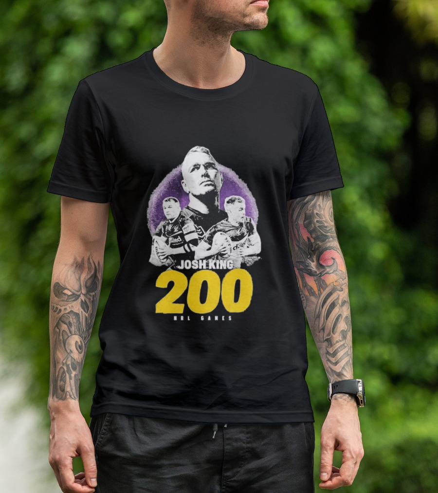 Josh King 200 NRL Games Melbourne Rugby Milestone Celebration T-Shirt