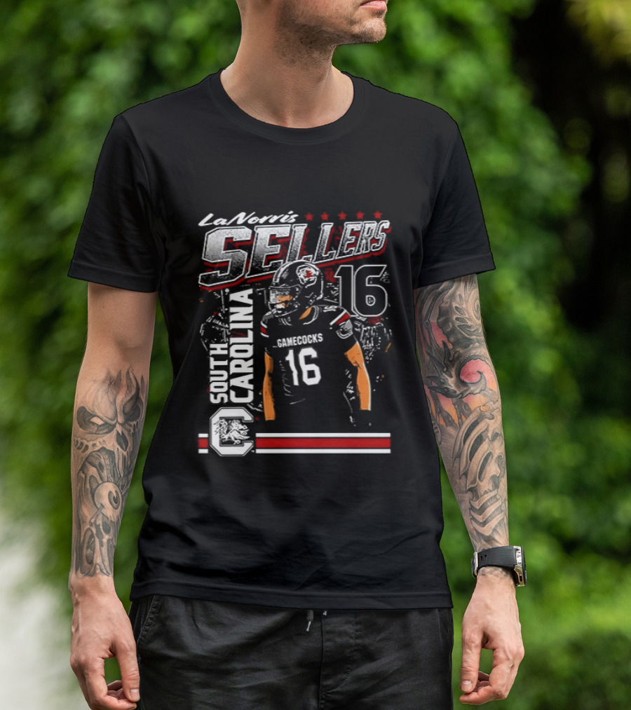 LaNorris Sellers 16 South Carolina Gamecocks Football Player T-Shirt