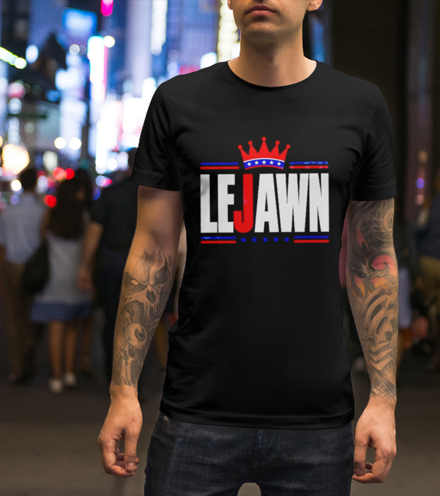 LeJawn Philadelphia Stars Crown Red Blue Stripes T-Shirt