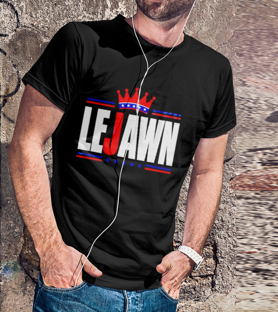 LeJawn Philadelphia Stars Crown Red Blue Stripes T-Shirt