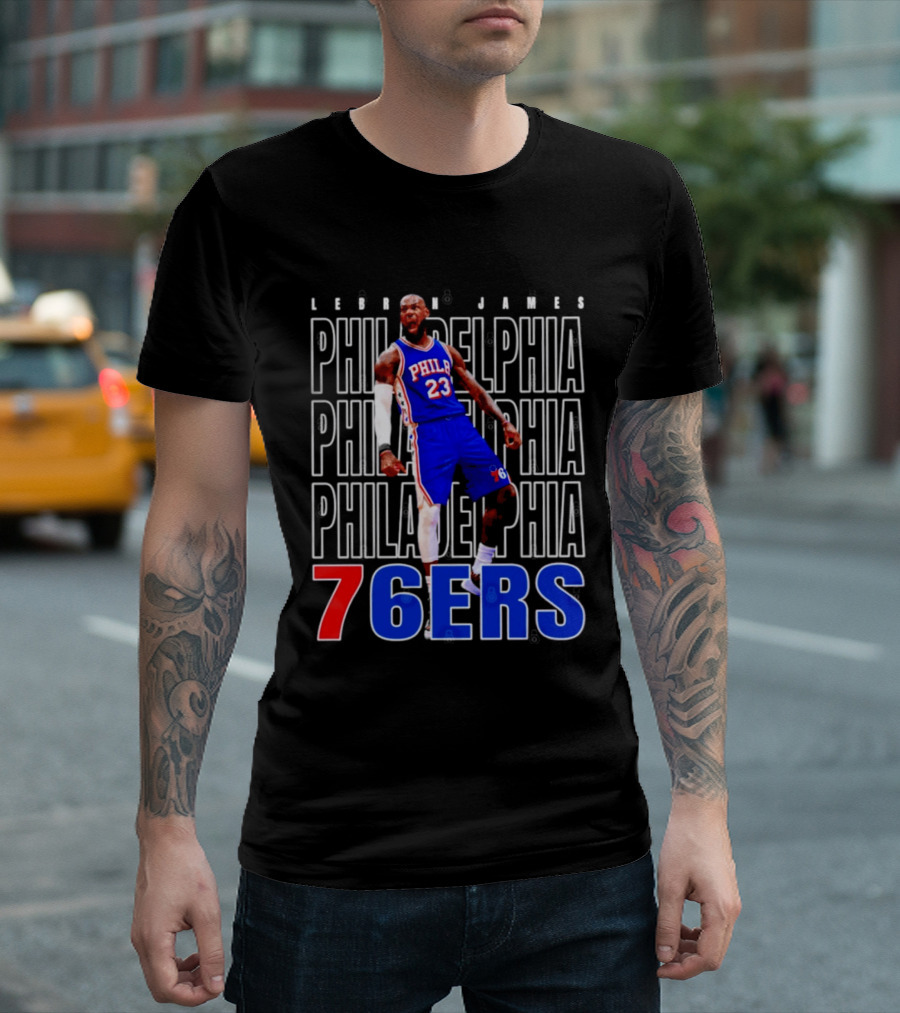 LeBron James Philadelphia 76ers Scream Vintage Style Jersey T-Shirt