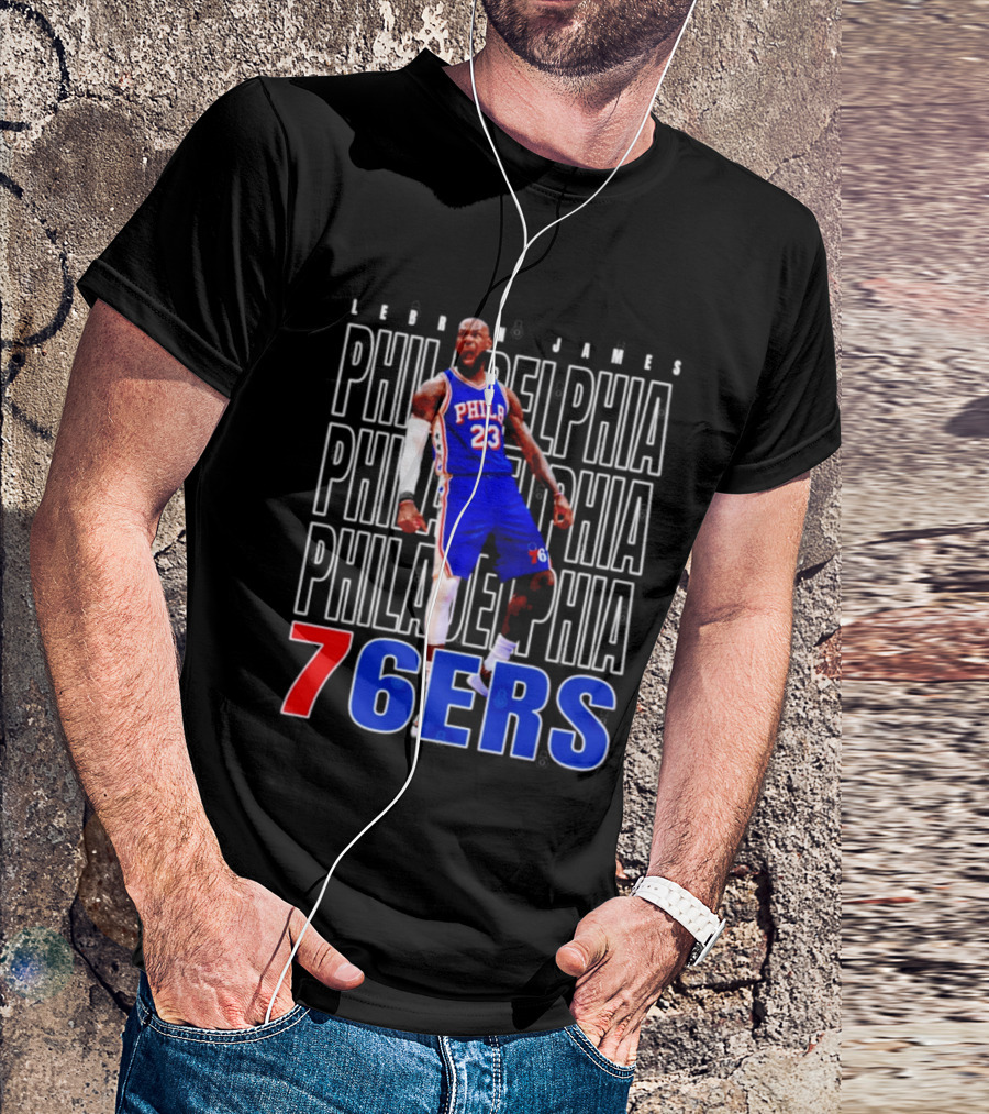 LeBron James Philadelphia 76ers Scream Vintage Style Jersey T-Shirt