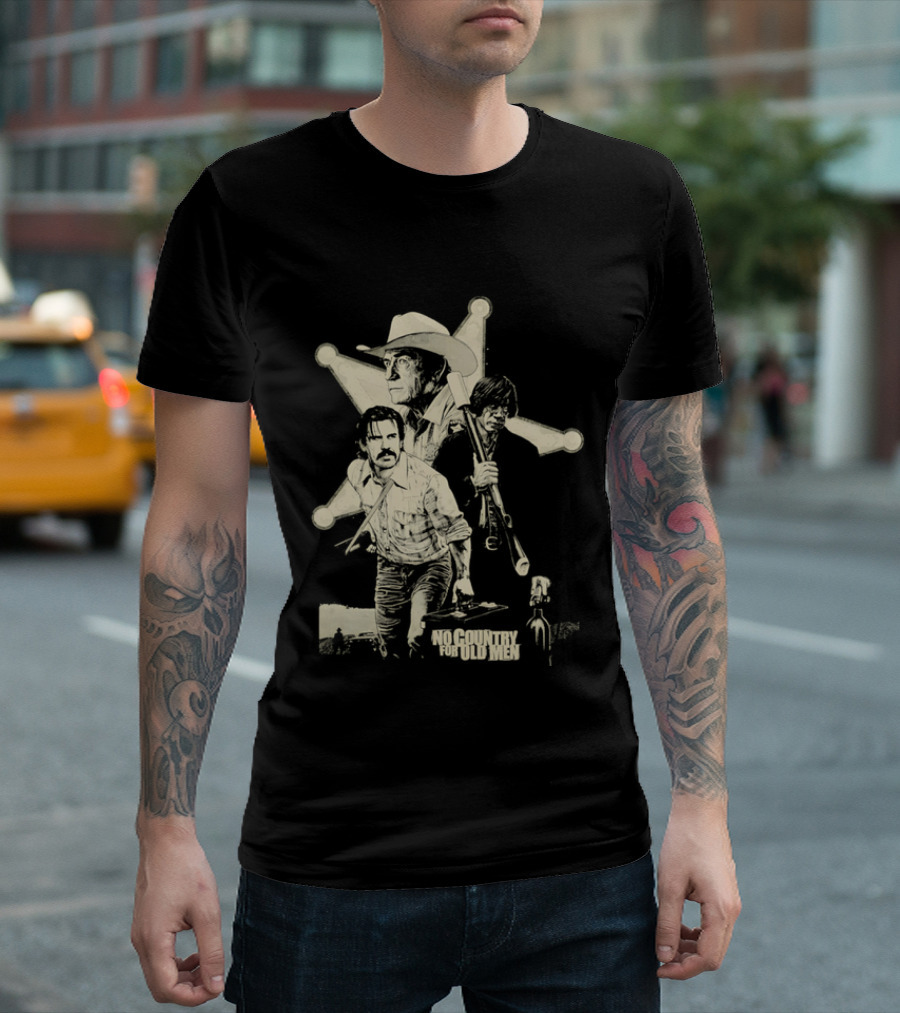 No Country For Old Men Llewelyn Moss Anton Chigurh Sheriff Bell Iconic Trio T-Shirt