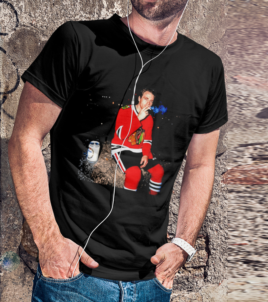 Patrick Kane Chicago Blackhawks Showtime Smoking Retro Aesthetic T-Shirt