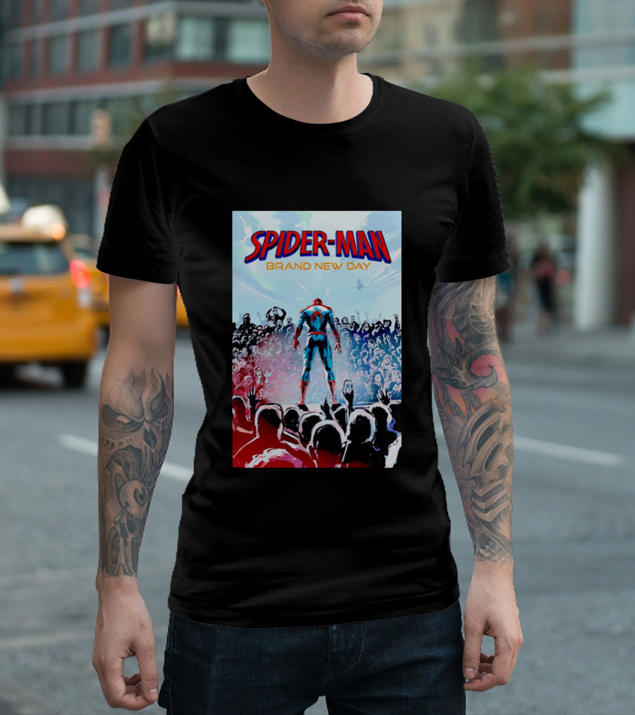 Spider Man Brand New Day Crowd Marvel T-Shirt