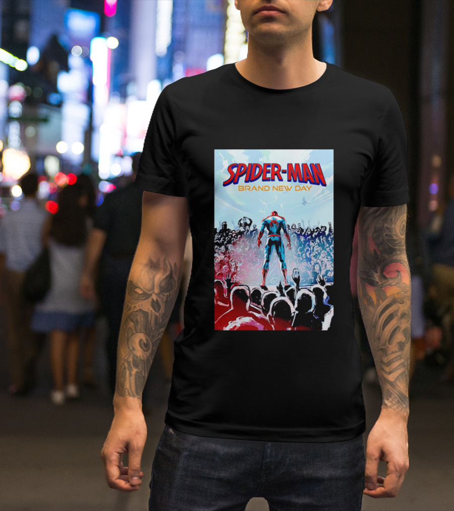 Spider Man Brand New Day Crowd Marvel T-Shirt