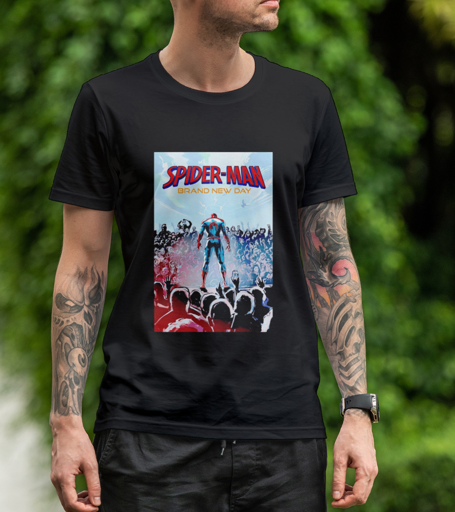 Spider Man Brand New Day Crowd Marvel T-Shirt