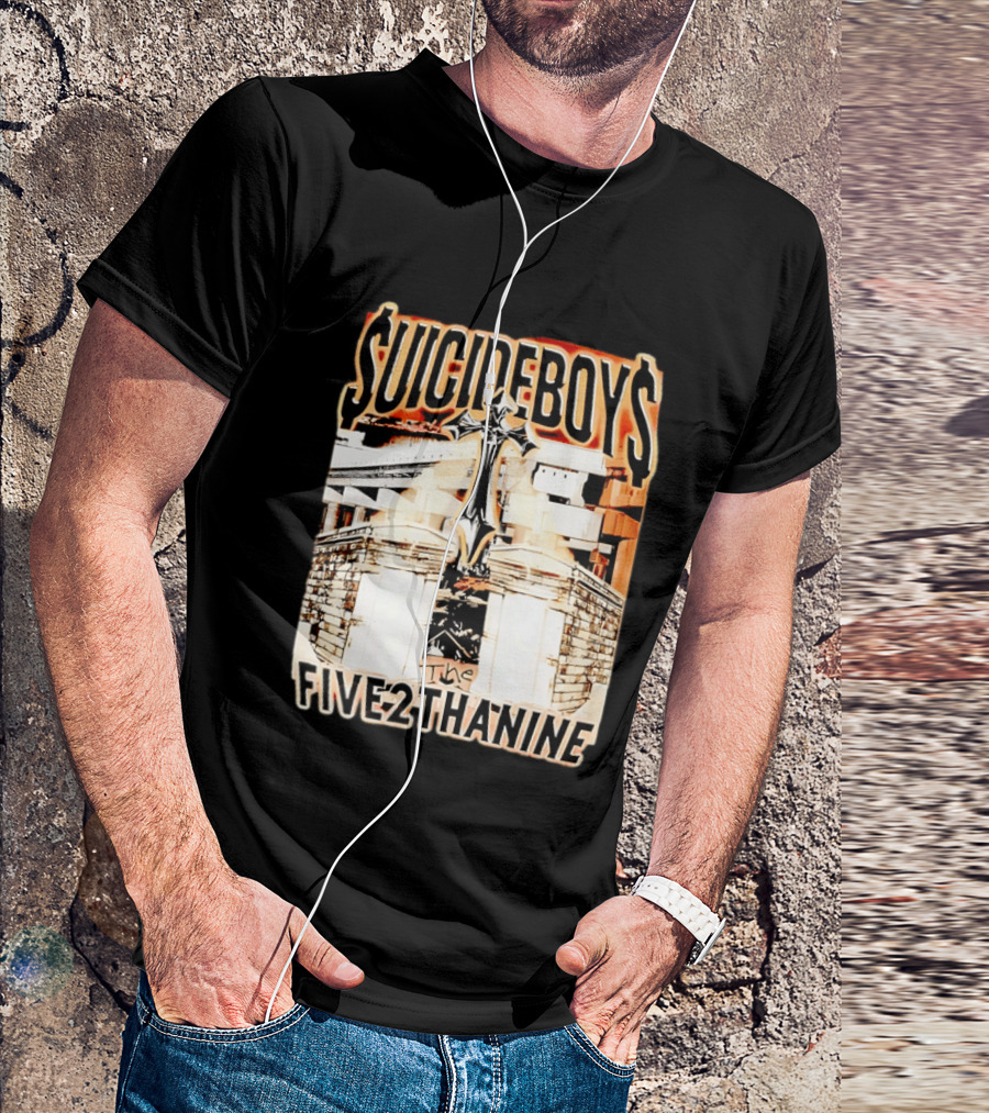 SUICIDEBOYS The Five2thanine Gothic Cross Block Letters T-Shirt