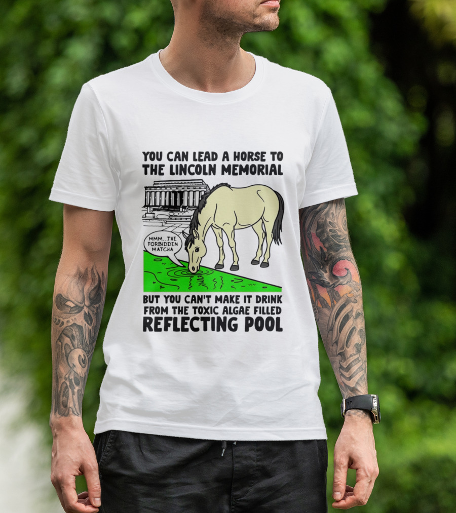 You Can Lead A Horse To The Lincoln Memorial Nnmm This Forbidden Matcha Toxic Algae Filled Reflecting Pool T-Shirt