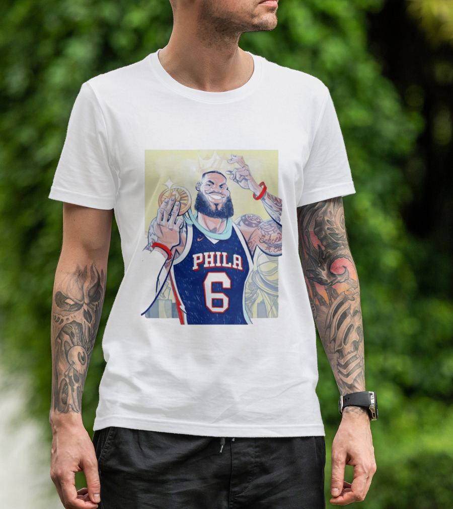 LeBron James Phila 6 Caricature NBA T-Shirt