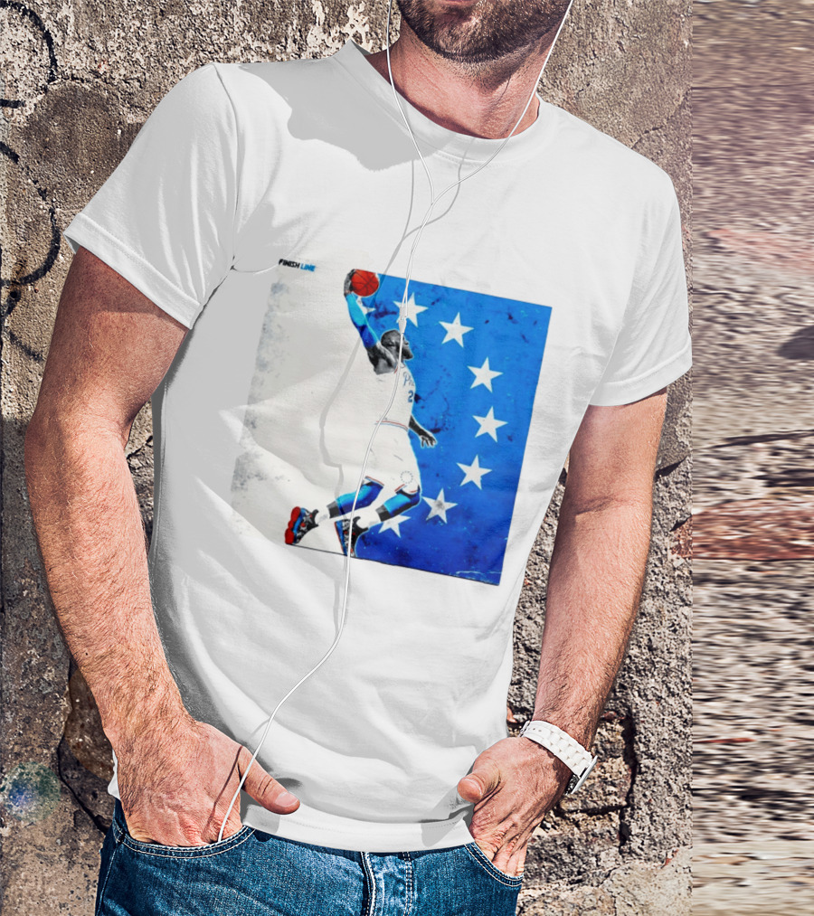 LeBron James Philadelphia 76ers Finish Line Stars Basketball Dunk T-Shirt