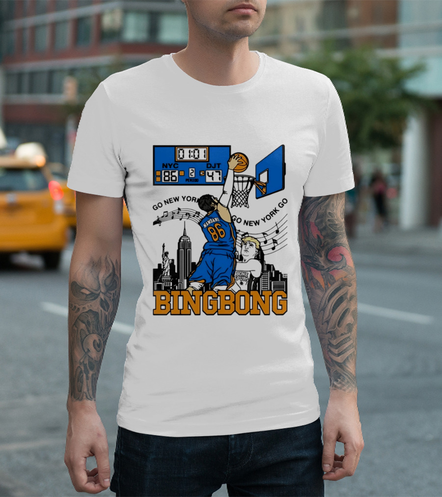 Mamdani 86 NYC DJT Go New York Basketball Bing Bong Epstein Files T-Shirt