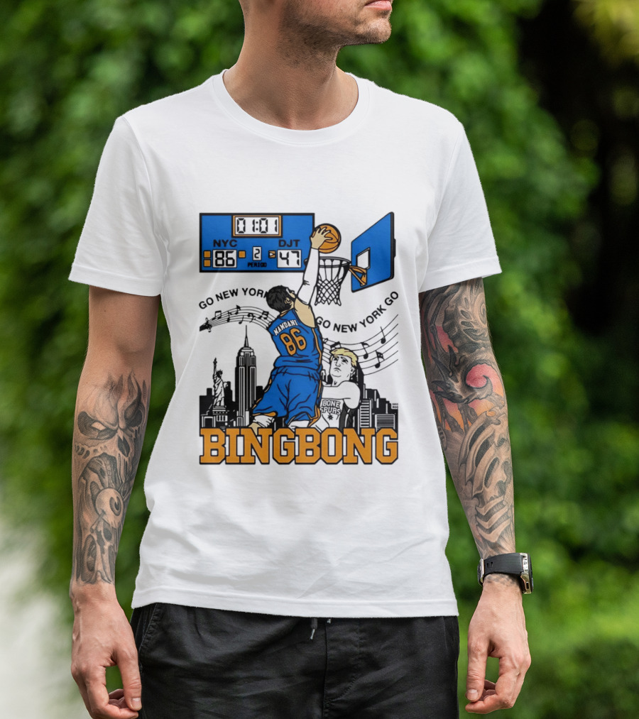Mamdani 86 NYC DJT Go New York Basketball Bing Bong Epstein Files T-Shirt