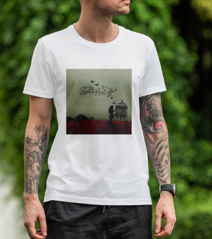 The Butterfly Effect IMAGO Silhouette With Birdcage And Butterflies T-Shirt