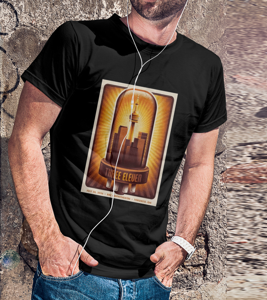 Three Eleven Concert July 26 2026 RBC Amphitheatre Toronto Ontario CN Tower Skyline T-Shirt