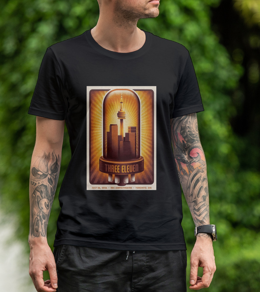 Three Eleven Concert July 26 2026 RBC Amphitheatre Toronto Ontario CN Tower Skyline T-Shirt