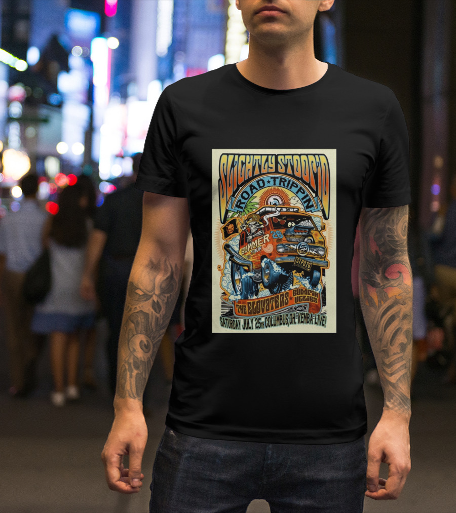 Slightly Stoopid Summer Tour Road Trippin' Columbus OH July 25 2026 Kemba Live The Elovators Bumpin Uglies T-Shirt