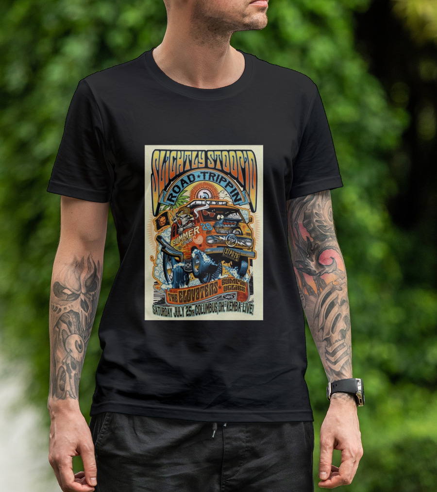 Slightly Stoopid Summer Tour Road Trippin' Columbus OH July 25 2026 Kemba Live The Elovators Bumpin Uglies T-Shirt