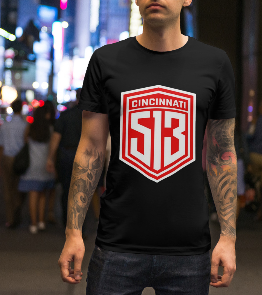 Cincinnati 513 Shield Emblem Area Code T-Shirt