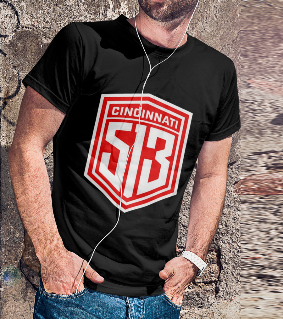 Cincinnati 513 Shield Emblem Area Code T-Shirt