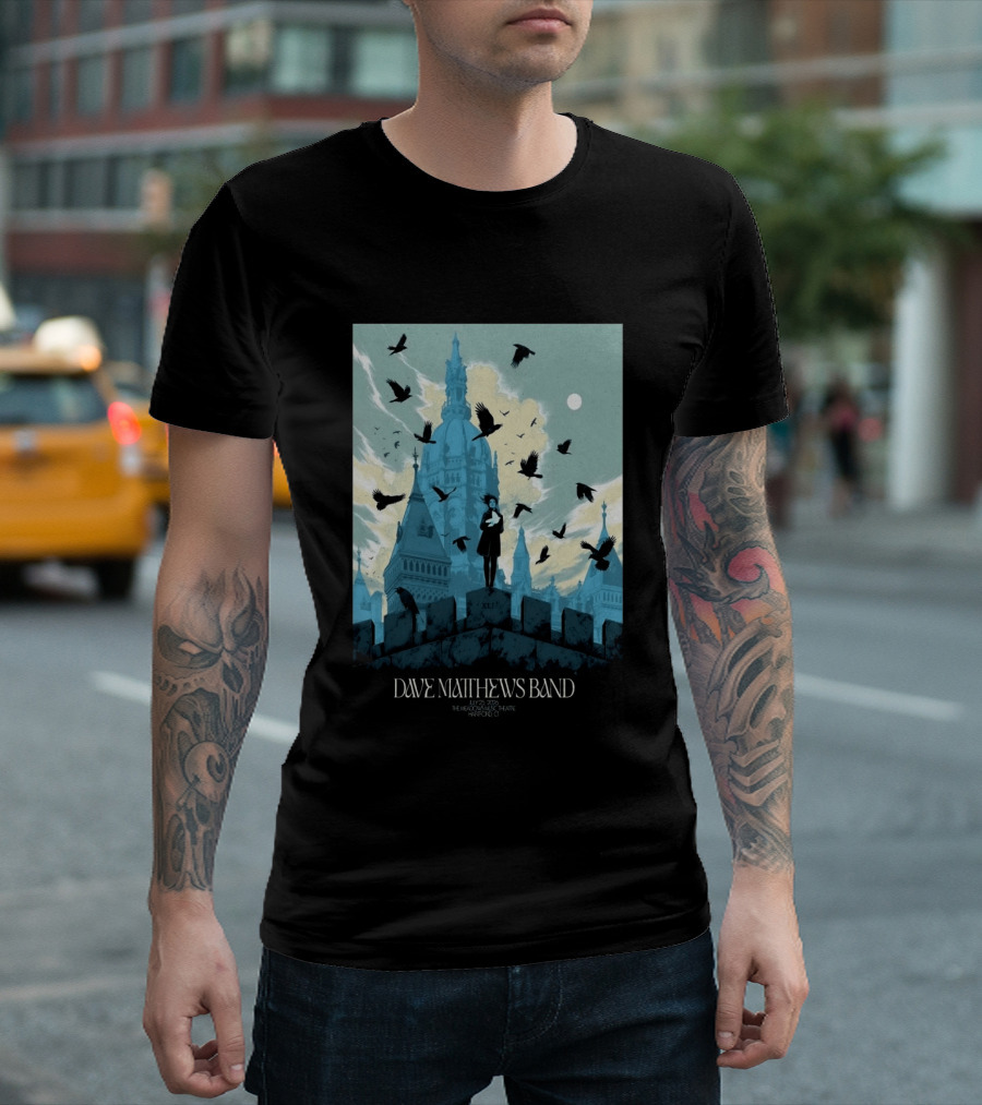 Dave Matthews Band July 25 2026 The Meadows Music Theatre Hartford CT Birds And Gothic Architecture T-Shirt