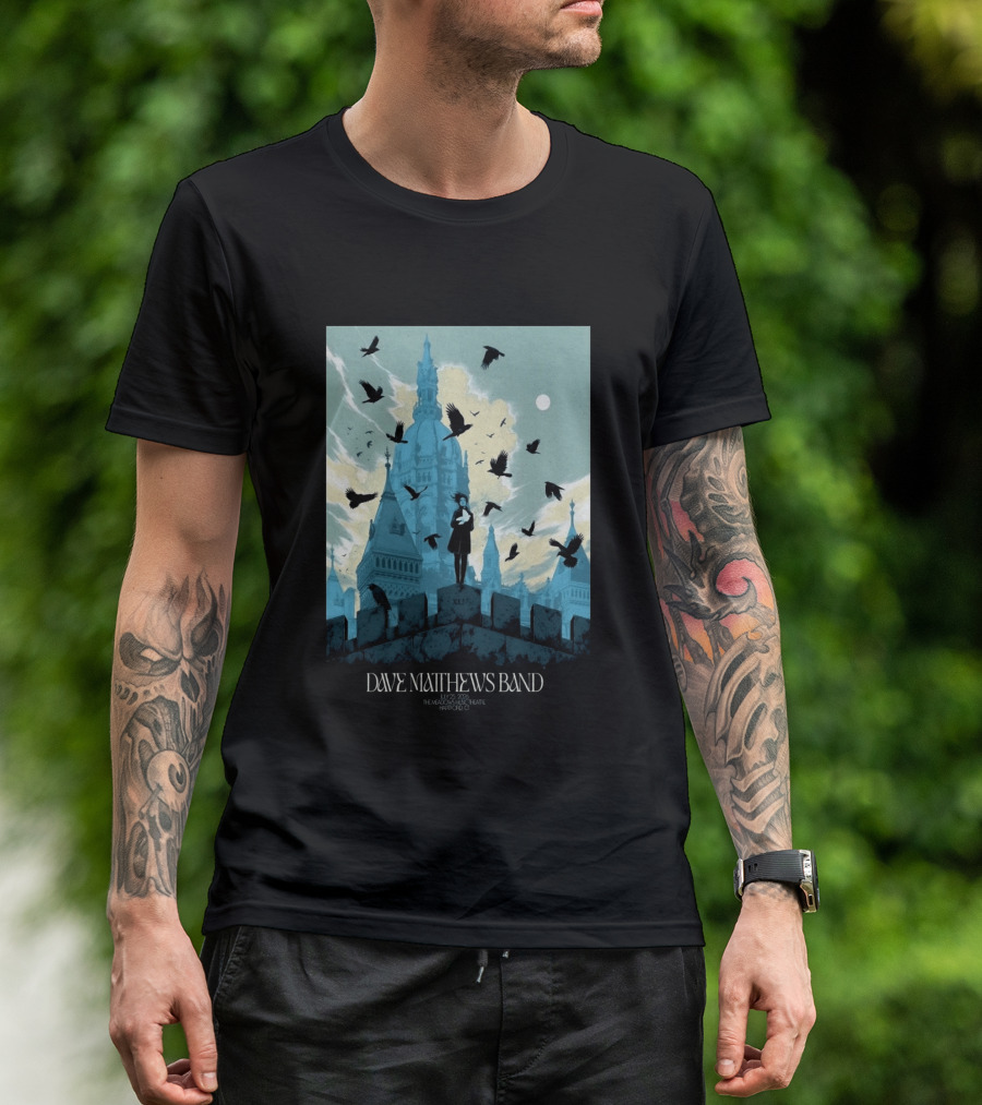 Dave Matthews Band July 25 2026 The Meadows Music Theatre Hartford CT Birds And Gothic Architecture T-Shirt