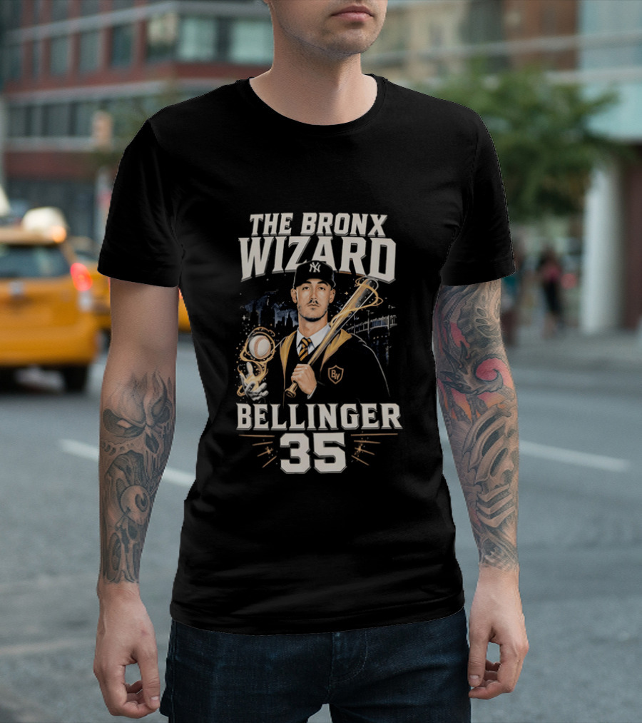 The Bronx Wizard Bellinger 35 Baseball Magic NYC Wizardry T-Shirt