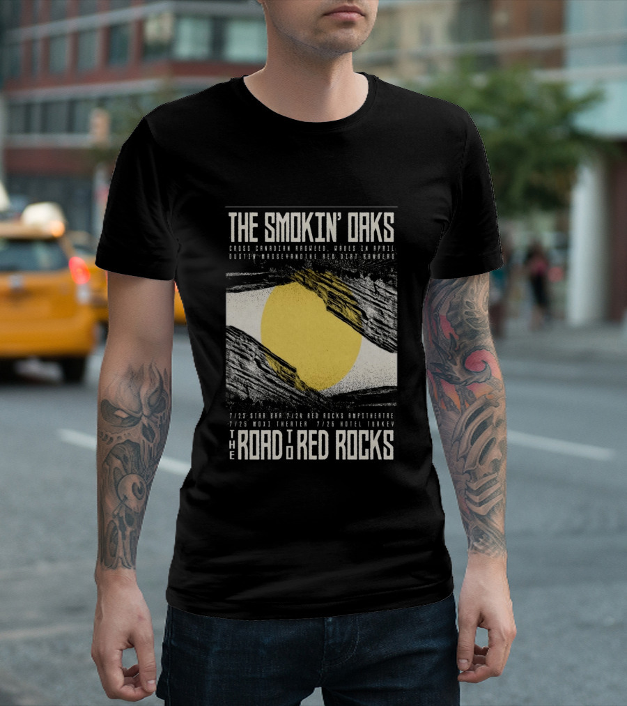 The Smokin' Oaks Road To Red Rocks 2026 Hotel Turkey Featuring Cross Canadian Ragweed Waves In April Dustin Massey And The Red Dirt Rangers T-Shirt