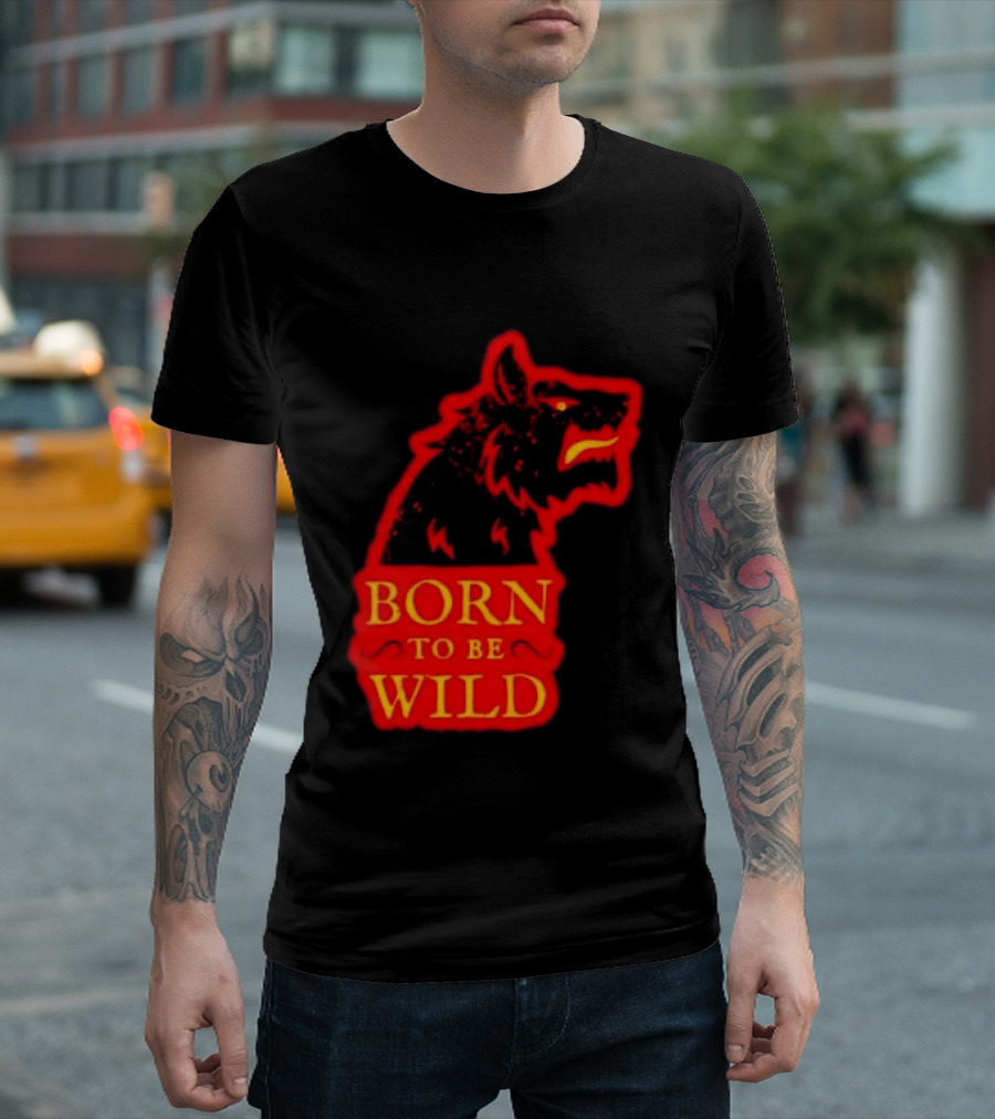 Born To Be Wild Wolf Silhouette Red T-Shirt