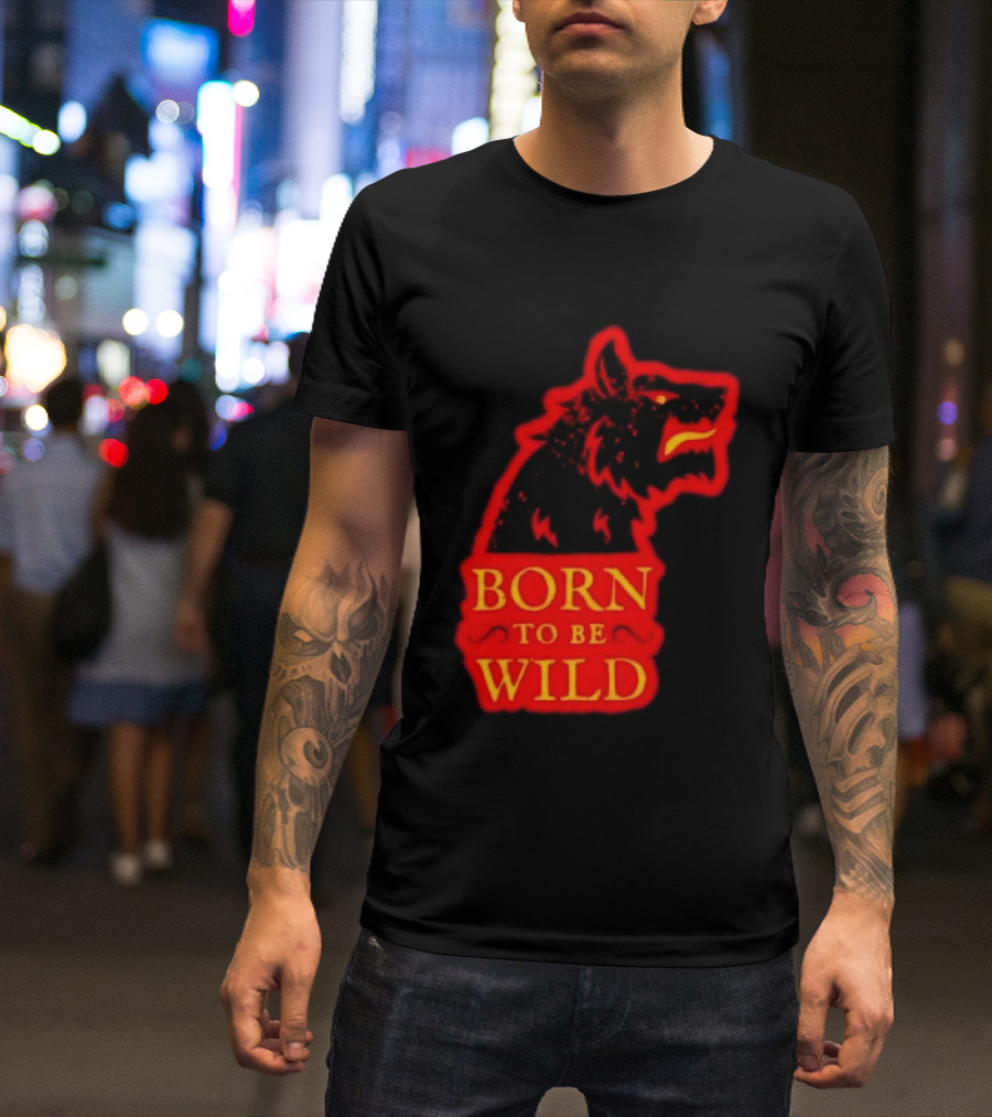 Born To Be Wild Wolf Silhouette Red T-Shirt
