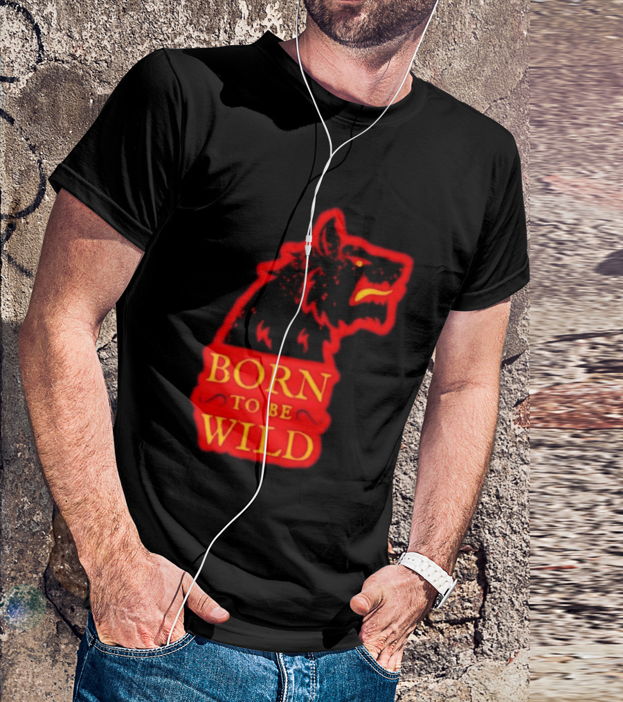Born To Be Wild Wolf Silhouette Red T-Shirt
