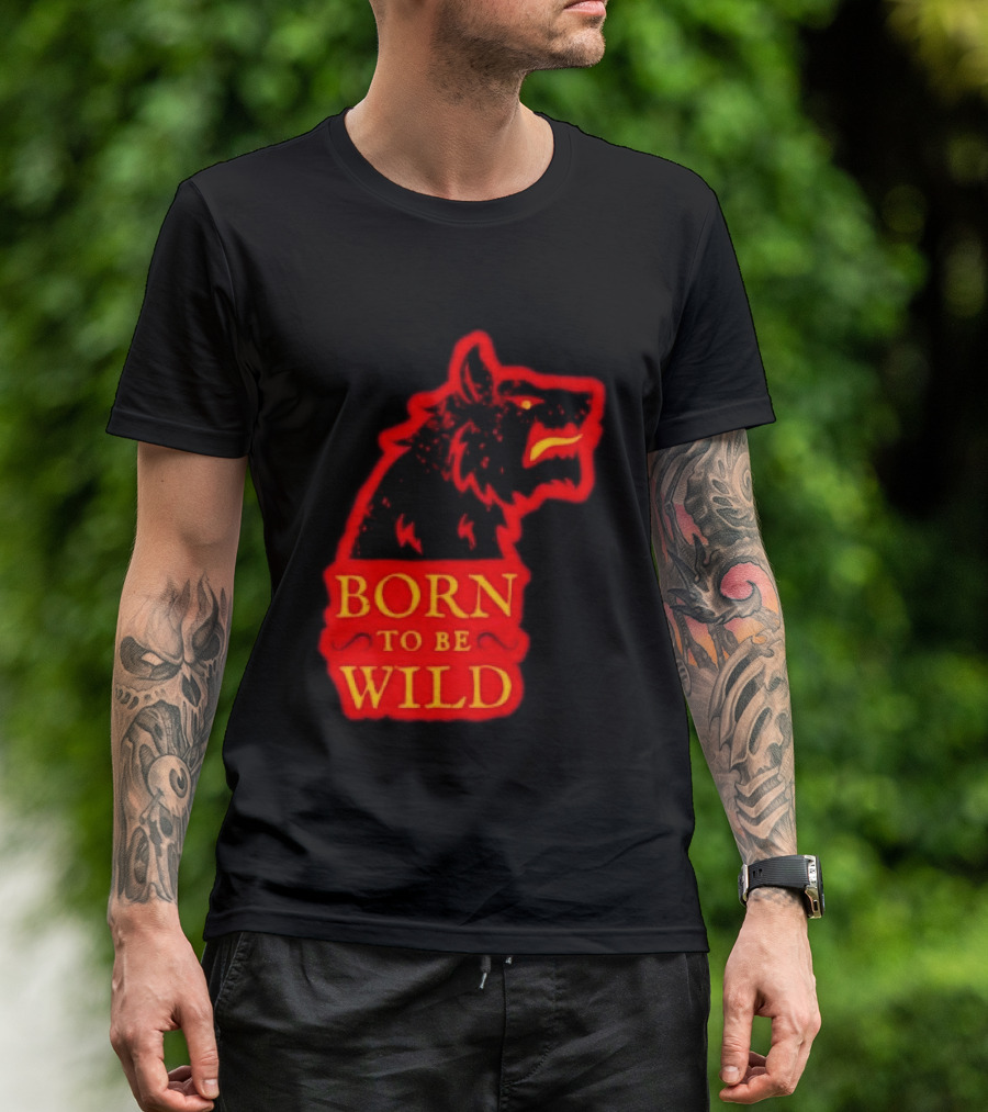 Born To Be Wild Wolf Silhouette Red T-Shirt