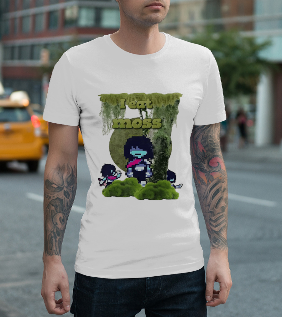 Deltarune I Eat Moss Pixel Art With Character And Mossy T-Shirt